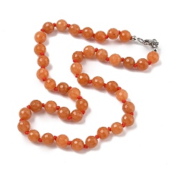 Красный Авантюрин 8мм ожерелья из натурального красного авантюрина с ограненными круглыми бусинами, из нержавеющей стали застежками омаров коготь, 17.52 дюйм (44.5 см)