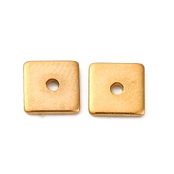 Золотой 304 из нержавеющей стали разделительные бусины, квадратный, ионное покрытие (ip), золотые, 6x6x1 мм, отверстие : 1.2 мм