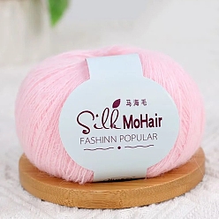 Pink Пряжа мохер, нитки для ручного вязания, для детского свитера, шарфа, ткани, рукоделия, ремесла, розовые, 1~2 мм, около 323.71 ярдов (296 м) / моток