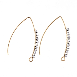 Silver Dangle Earrings, with Faceted Rondelle Glass Beads, 304 Stainless Steel Earring Hooks and Copper Wire, Silver, 41.6x27.6x2.9mm, Hole: 2.5mm, Pin: 0.7mm