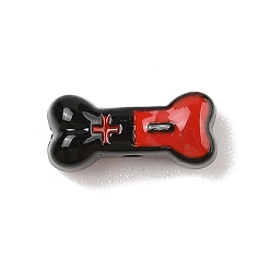 Черный Окрашенного распылением сплава бисер, без кадмия, без никеля и без свинца, эмаль бисера, кость, чёрные, 6.5x14x6 мм, отверстие : 1.8 мм