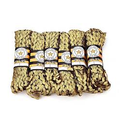 Золотистый Полиэфирные ленты, форма волны, золотые, 7~8 мм, 15 дворе / пачка, 6 расслоения / мешок