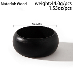 Дерево Широкие деревянные браслеты, эффектные браслеты для женщин, чёрные, внутренний диаметр: 3-1/2 дюйм (9 см)