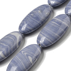 Blue Lace Agate Synthetic Blue Lace Agate Beads Strands, Flat Oval, 24~24.5x11.5~12x5mm, Hole: 1mm, about 17pcs/strand, 16.14''(41cm)