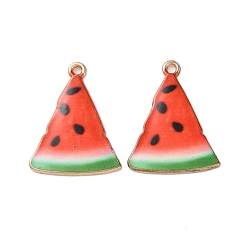 Арбуз Подвески из эмали и сплава, без кадмия, без никеля и без свинца, золотые, арбуз, 28.5x21.5x2 мм, отверстие : 1.8 мм