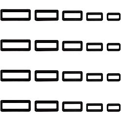 Black Plastic Buckle Clasps, For Webbing, Strapping Bags, Garment Accessories, Rectangle, Black, 10x10cm, 100pcs/box