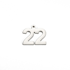 Нержавеющая Сталь Цвет Подвески из нержавеющей стали, не тускнеющие, число 22, цвет нержавеющей стали, 16x10 мм