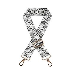 Белый Нейлоновая холщовая сумка с ромбическим узором, лямки для сумок, для замены сумочки или сумки через плечо, белые, 75~145x3.8 см