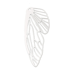 Платина Стеллаж гальваника латунь большие подвески, полый, прелести крыльев, без кадмия, без никеля и без свинца, платина, 51x20x0.3 мм, отверстие : 1.6 мм