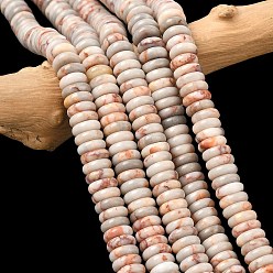 Камень Сетки Бусы из натурального красного камня, диск, 8x3 мм, отверстие : 1.4 мм, около 125 шт / нитка, 15.28'' (38.8 см)