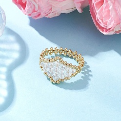 Белый Стеклянные кольца для пальцев, ромб, белые, 17~18 мм, внутренний диаметр: 20~20.5 мм