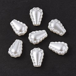 White ABS Plastic Imitation Pearl Beads, Teardrop, White, 17x12x5.5mm, Hole: 1.8mm, about 755pcs/500g