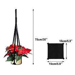 Black Hanging Planters, Imitation Leather Hanging Plant Holder for Indoor Outdoor Home Decor, Black, 150x150x750mm