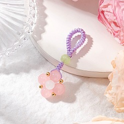 Фиолетовый Украшения из искусственного нефрита, плетеные из стекла, с имитацией клевера, окрашенные в технике выпечки, подвесные украшения из нейлоновой нити, фиолетовые, 50 мм