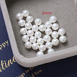 Weiß DIY handgefertigte Schmuckperlen, Kunststoffimitationsperlen-Ohrringmaterialperlen, weiß, 6 mm