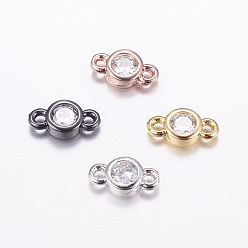 (52) Непрозрачная лаванда Латунные микро проложить кубических ссылки циркония, долговечный, без кадмия, без никеля и без свинца, плоско-круглые, разноцветные, 4x8x2 мм, отверстие : 1 мм