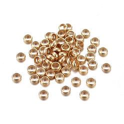Золотой 201 из нержавеющей стали разделительные бусины, рондель, золотые, 3x1 мм, отверстие : 2 мм