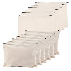 Черный Тканевый бланк поделки ремесло сумка холст ручка, многофункциональная сумка для туалетных принадлежностей, с застежкой-молнией, чёрные, 235x178x3 мм