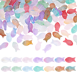 (52) Непрозрачная лаванда 140шт 14 цвета прозрачные окрашенные распылением стеклянные бусины, рыба, разноцветные, 15x8x5 мм, отверстие : 1 мм, 10 шт / стиль