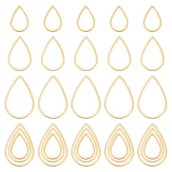 Золотой 30 шт. 3 стиль 201 соединительные кольца из нержавеющей стали, слеза, золотые, 15.5~25x10~17x1 мм, 10 шт / стиль