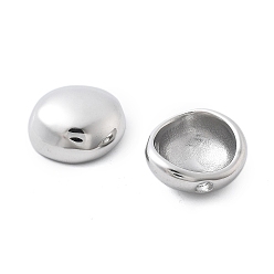 Нержавеющая Сталь Цвет 304 из нержавеющей стали бусы, плоско-круглые, цвет нержавеющей стали, 19x17.5x8 мм, отверстие : 2.5 мм