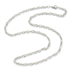 Нержавеющая Сталь Цвет Не тускнеет 304 ожерелья из нержавеющей стали, с карабин-лобстерами , цвет нержавеющей стали, 20.07 дюйм (51 см), 3.5 мм