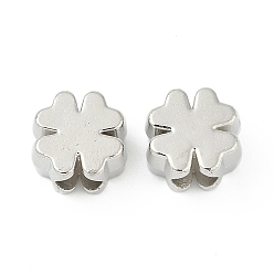 Платина Ccb пластиковые европейские бусины, бусины с большим отверстием, клевер, платина, 10x9.5x7.5 мм, отверстие : 4.5x4.5 мм