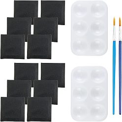 (52) Непрозрачная лаванда Наборы инструментов, пластиковые кисти для рисования, 6 колодец прямоугольный, акварель, масло, палитра, поднос и холст, грунтованный деревом в раме, разноцветные, 178~200x5~7 мм