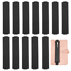 Черный 12шт. эластичные держатели для ручек, держатели для ручек для ноутбуков из искусственной кожи, эластичные закладки, чёрные, 169x34x3.5 мм