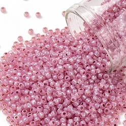(PF2106) PermaFinish Dark Pink Opal Silver Lined Тохо 11/0 круглые бусины, японский бисер, (pf 2106) вечный темно-розовый опал с серебряной подкладкой, 11/0, 2.2 мм, отверстие : 0.8 мм, Около 1110 шт / 10 г