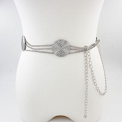 Платина Винтажная литая геометрическая дисковая цепочка с цепочками на талию и живот для женщин, платина, 1100 мм