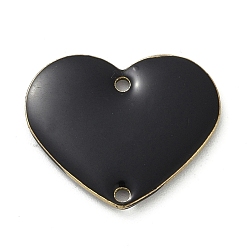 Черный Подвески из латуни, без кадмия, без никеля и без свинца, с эмалью, сердце, чёрные, 15x18x2 мм, отверстие : 1.2 мм