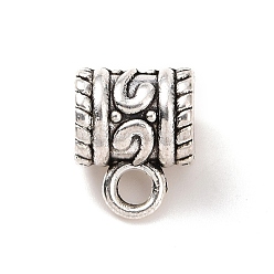 Античное Серебро Поручни из сплава в тибетском стиле, петля под залог, Вешалка ссылки, колонка, античное серебро, 11x9x7 мм, отверстие : 2.2 мм, внутренний диаметр: 5 мм, 510 шт / 500 г