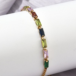 (52) Непрозрачная лаванда Прямоугольные 304 браслеты-слайдеры из нержавеющей стали со стеклом, регулируемые браслеты для женщин, реальный 18 k позолоченный, ионное покрытие (ip), долговечный, разноцветные, внутренний диаметр: 1.38 дюйм (3.5 см) ~ 2.76 дюйм (7 см)