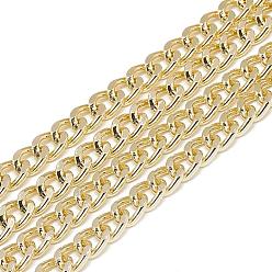 Light Gold Unwelded Aluminum Curb Chains, Light Gold, 9x6.8x1.8mm