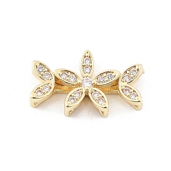 Настоящее золото 14K Латунные микро проложить кубических циркония шарики прокладки, без кадмия, без никеля и без свинца, лист, реальный 14 k позолоченный, 10x17.5x4 мм, отверстие : 5x1.5 мм