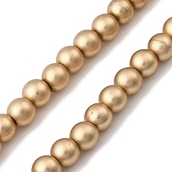 Коричневое Покрытие Гальванические нити из синтетических немагнитных гематитовых бусин, круглые, кофе покрытием, 6 мм, отверстие : 1.5 мм, около 70 шт / нитка, 16.54'' (42 см)