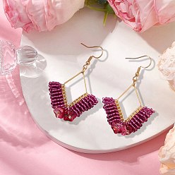 Средняя Орхидея Плетеное стекло и 201 серьги с подвесками из нержавеющей стали, женские серьги с цветочными подвесками, золотые, средне орхидеи, 71x31 мм