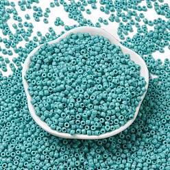 (55) Opaque Turquoise Тохо 8/0 круглые бусины, японский бисер, (55) непрозрачная бирюза, 8/0, 3 мм, отверстие : 1 мм, Около 222 шт / 10 г