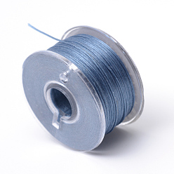 Steel Blue Special Coated Polyester Beading Threads for Seed Beads, Steel Blue, 0.1mm, about 50yards/roll