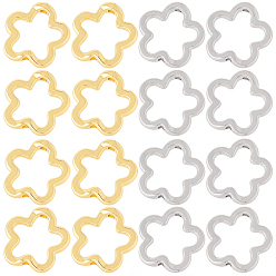 Платиновый & Золотой 20шт 2 цвета сплава бусины рамка, цветок, платиной и золотом, 15.5x15.5x3 мм, отверстие : 1.4 мм, 10 шт / цвет