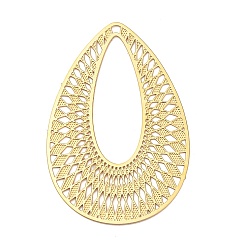 Золотой Ионное покрытие (ip) 201 кулон из нержавеющей стали, полый, очарование слезы, золотые, 40.7x27x0.3 мм, отверстие : 1.5 мм