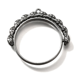 Черный Цвет Металла Подвесные подвески из сплава, для diy уф смолы, эпоксидная смола, без кадмия, без никеля и без свинца, плоские круглые с листа, металлический черный , 33x35x3.5 мм, отверстие : 1.5 мм