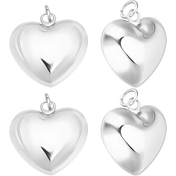 Посеребрённый 5 шт. экологически чистые латунные подвески, без кадмия и без свинца, с целью перехода в кольце, сердце прелести, 925 серебро покрытием, 26.5x25x13 мм