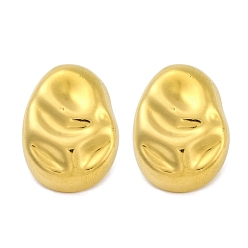 Настоящее золото 18K Ионное покрытие (ip) 304 серьги-гвоздики из нержавеющей стали, овальные, реальный 18 k позолоченный, 27x20 мм