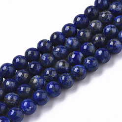 Ляпис-Лазурь Нитки бусины из натурального ляписа-лазури, круглые, 6.5 мм, отверстие : 0.8 мм, около 84 шт / нитка, 15.75 дюйм (40 см)