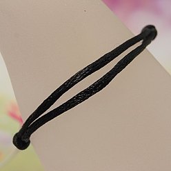 Black Bracelet Making, with Nylon Thread, Black, Adjustable Diameter: 40~80mm
