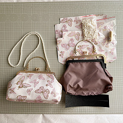 Бабочка Наборы для изготовления женских сумочек своими руками, включая материалы для атласных сумок, бабочка, 240x150x60 мм