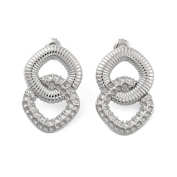 Нержавеющая Сталь Цвет Не тускнеют 304 серьги-гвоздики из нержавеющей стали, ромб, цвет нержавеющей стали, 29.5x19.5 мм