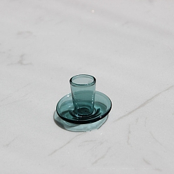 чирок Украшения из стеклянной чашки и блюдца, аксессуары для кукольного домика с микро-ландшафтом, притворный реквизит, зелено-синие, 28 мм